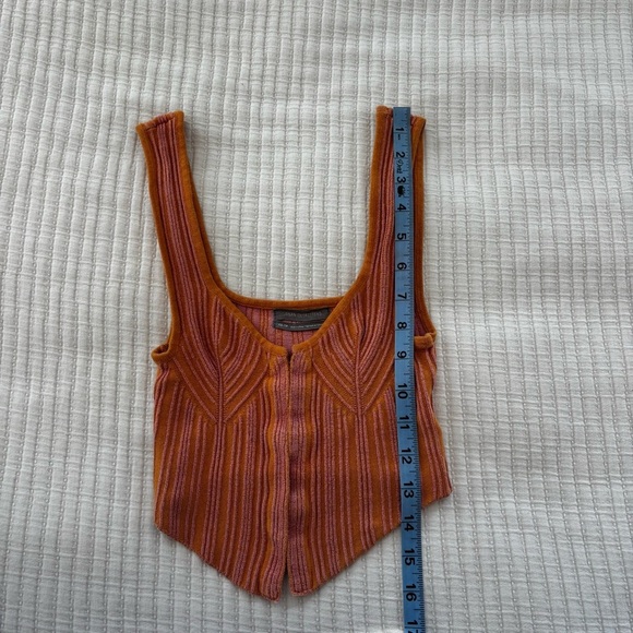 Urban Outfitters Jada Knit Corset Tank Top Burnt Orange Pink Striped Womens XS - Picture 11 of 12